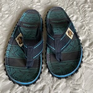 Gumbies ISLANDER Summer Slip On Canvas Flip Flops Sandals EUR 38 Women 7 Blue‎